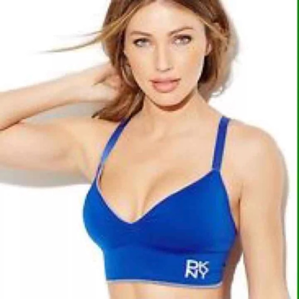 COPY - DKNY blue padded sports bra size large